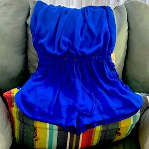 Blue shorts romper
